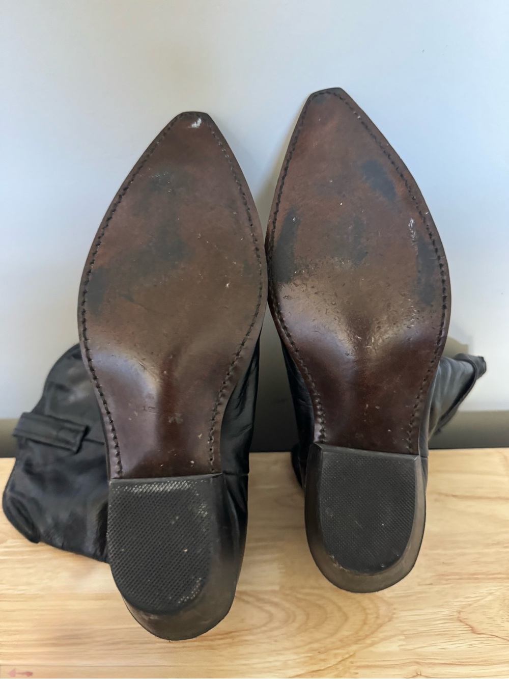 Dingo Black Leather Slouch Western Heeled Boots - Picture 6 of 6